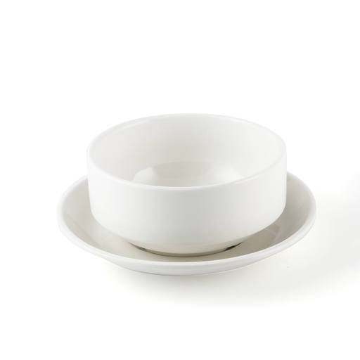 [08-1362] B2B Ivory Porcelain Soup Cup with Saucer 15 cm/ 6"