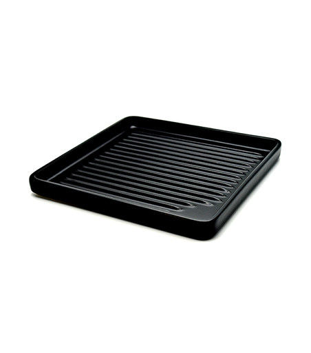 [03-333] Che Brucia Porcelain Black Direct Fire Square BBQ Platter 24 cm
