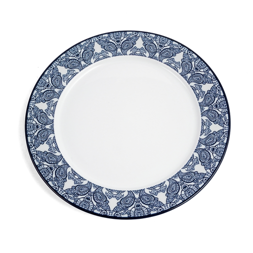 [D03-079] Che Brucia Arabesque Blue Porcelain Flat Plate 30 cm / 12"