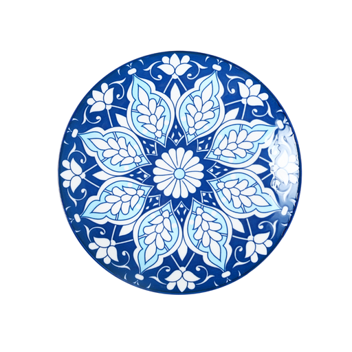 [D03-123] Che Brucia 9" Round Plate Mosaic Design