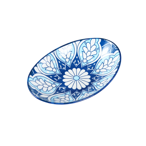 [D03-127] Che Brucia 8" Oval Bowl Mosaic Design