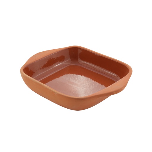 [VP-025-U4] Che Brucia Clay Baku Square Oven Tray 23 x 23 x 6.5 cm Inner Glazed