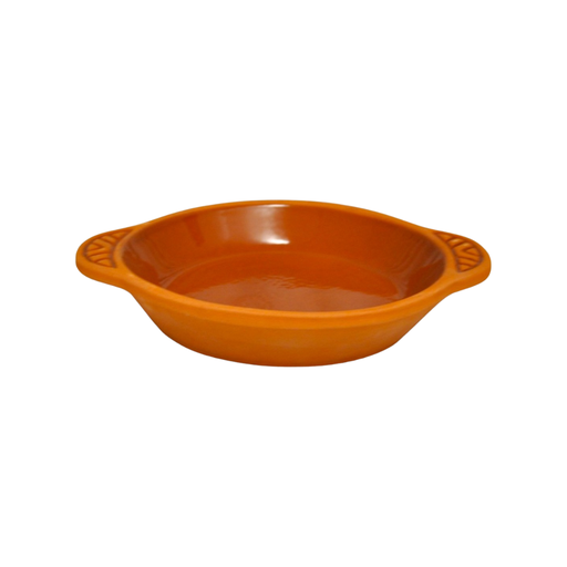 [VP-034] Che Brucia Clay Sahan Round Oven Tray with Handle 20 x 3 cm Inner Glazed