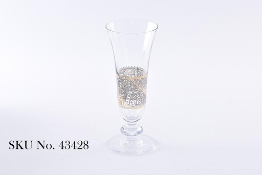 [D-43428] 6 stemware glass and platinum / 43428