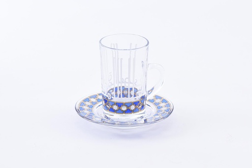 [D-46676] Tea glass and saucer set 12pcs / 46676