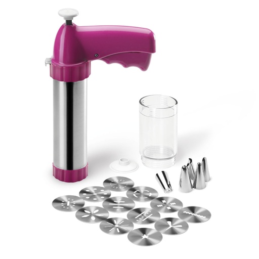 [MXC-035] Metaltex Stainless Steel Cookies & Decorating Gun 3" / 252475