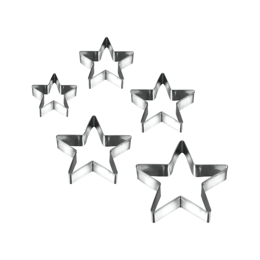 [MXC-108] Metaltex Steel Set of 5 Cookie Cutters Stars / 252376