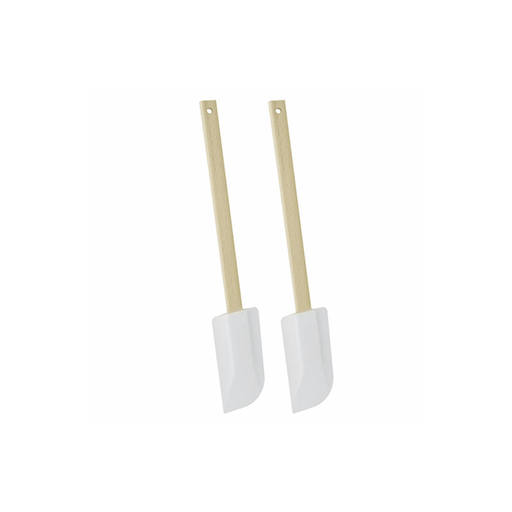 [MXG-013] Metaltex Plastic 2 Spatulas PE Blade-Wooden Handle 6" / 252501