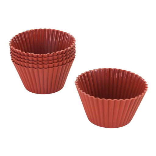 [MXI-068] Metaltex Silicone Set 6 Muffin Cups Flex Diameter 7 cm Brown / 222179
