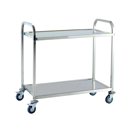 [13-1564] Jiwins 2-Tier Stainless Steel Serving Trolley Square tube 100 kg / JW-TS295