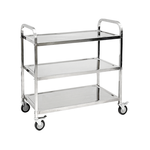 [13-1566] Jiwins 3-Tier Stainless Steel Serving Trolley Square Tube 150 kg / JW-TS395
