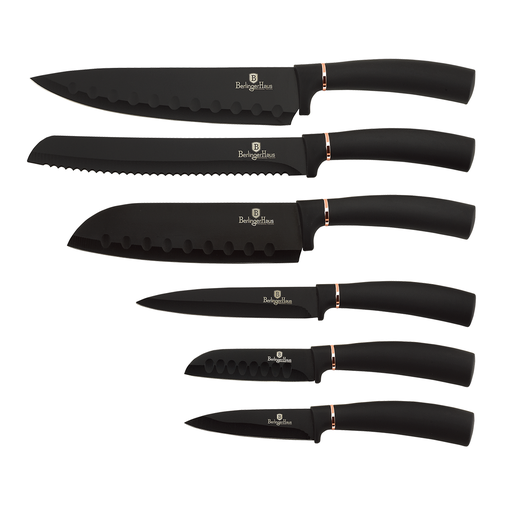 [BH-121] Berlinger Haus 6 Pieces Knife Set Black Rose Gold Collection / BH/2337