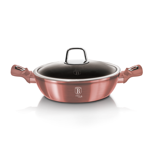 [BH-155] Berlinger Haus Shallow Pot with Lid 28 cm I-Rose Collection / BH/6037