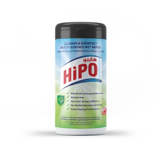 [HO-009] HiPO Cleaner & Disinfect Multi-Surface 50 Wet Wipes