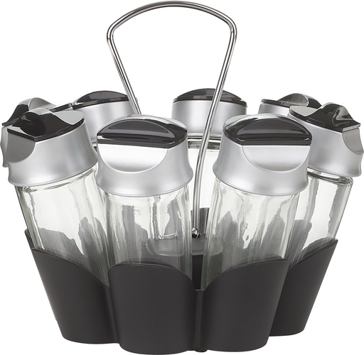 [27-082] Trudeau Plastic 8 Bottle Flower Spice Rack / 0718070E
