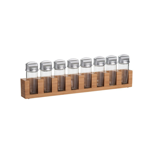 [27-083] Trudeau wooden  Bottle Bamboo Spice Rack 10.5" / 0718081E