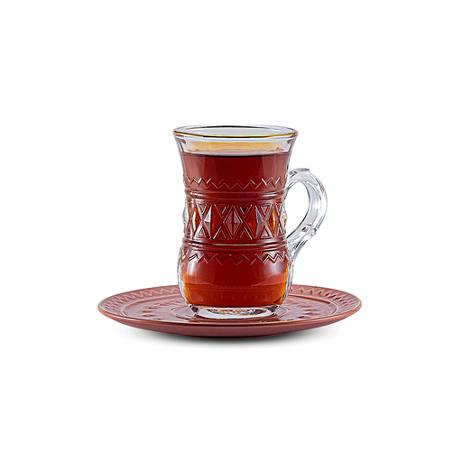 [RP-82965] Rose Thermos RS-712 Set of 6 Piece Tea Cup and 6 Piece Saucers / 712-TEA-A33