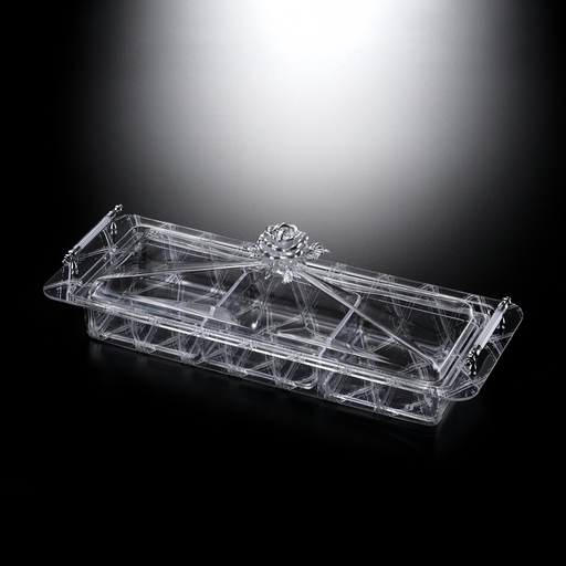 [02-1011S] Vague Acrylic Serving Set with 3 Bowls Silver