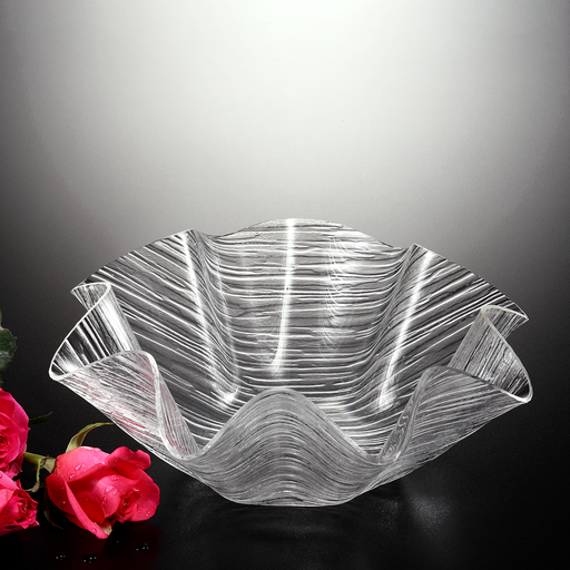 [02-775] Vague Acrylic Flower Bowl Clear 27 cm