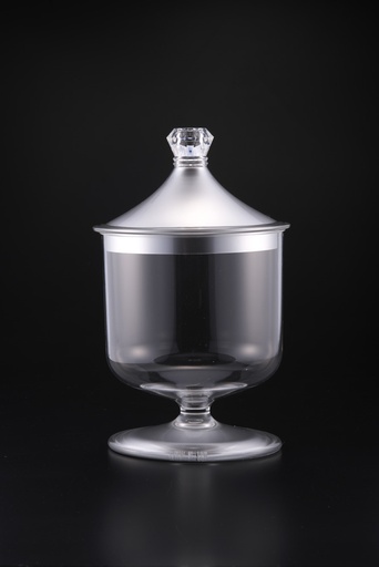 [02-795] Vague Acrylic Candy Jar Large Silver