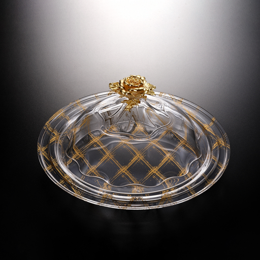 [02-882G] Vague Acrylic Round Serving Set 47.5 cm Golden Design
