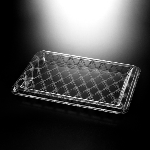 [02-888S] Vague Acrylic Rectangular Tray 50 cm Silver