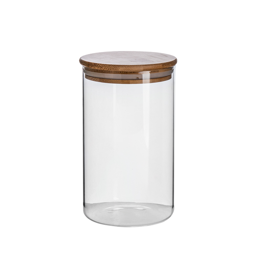 [04-352] Vague Glass Glass Jar with Lid 17.6 cm