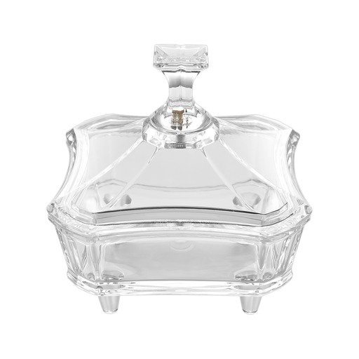 [02-1371] Vague Acrylic Square Bowl with Lid 12 cm