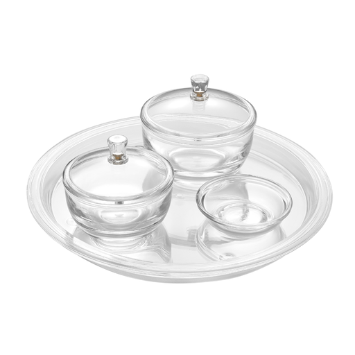 [02-1376] Vague Acrylic Round Date Serving Set with Round Tray