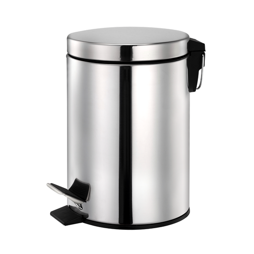 [13-1744] Vague 7 Liter Stainless Steel Pedal Bin Mirror Finish Dia 20.5 x 30.5 cm