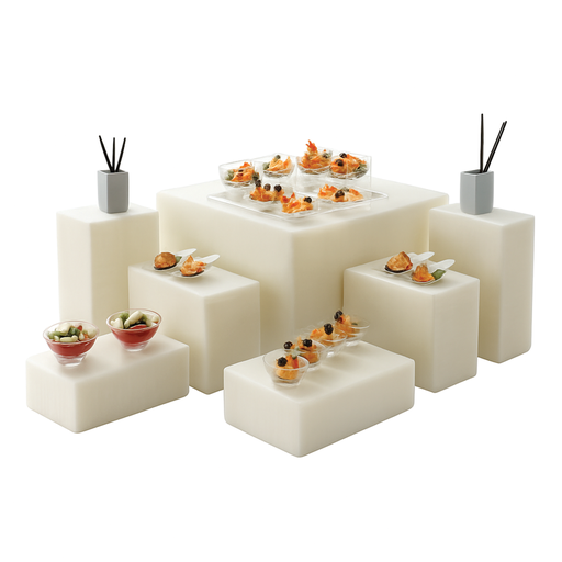 [BF-139] Vague 7 Layers Acrylic Buffet Stands Set