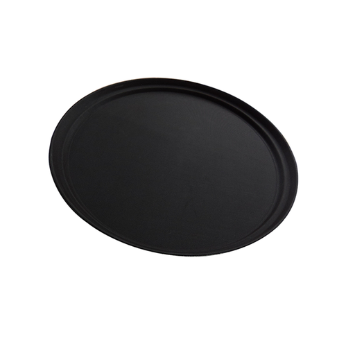 [13-001BK] Vague Non Slip Plastic Slip Tray Black Round 35 cm