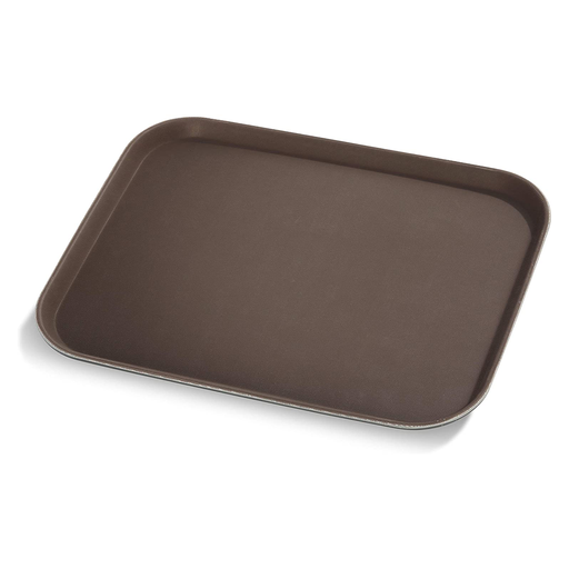 [13-015] Vague Non Slip Plastic Slip Tray Rectangular Brown 37.5 cm x 50 cm