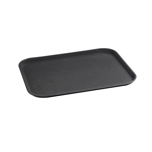 [13-015BK] Vague Non Slip Plastic Slip Tray Rectangular Black 37.5 cm x 50 cm
