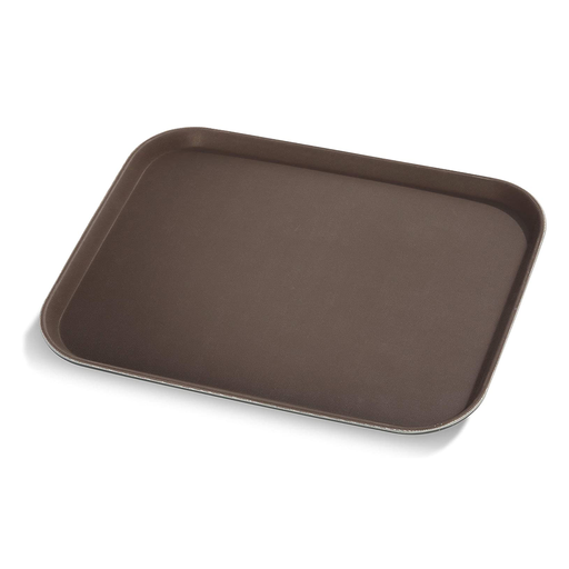 [13-017] Vague Non Slip Plastic Slip Tray Rectangular Brown 45 cm x 65 cm