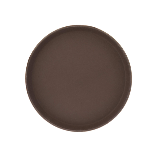 [13-098] Vague Non Slip Plastic Slip Tray Round Brown 28 cm