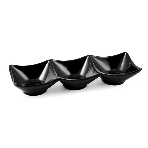 [36-460B] Vague Melamine 3 Compartment Divided Plate 22 cm