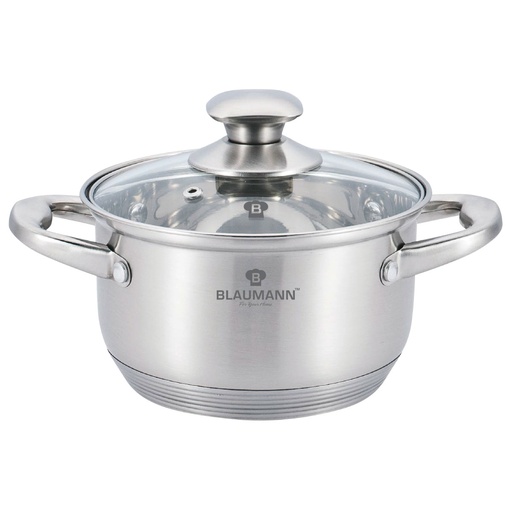 [BH-040] Blaumann Stainless Steel Casserole with lid 26 cm Silver / BL-3321