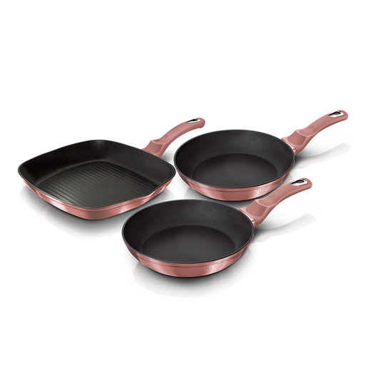 [BH-162] Berlinger Haus 3 Pieces Frypan Set I-Rose Collection / BH/6041F