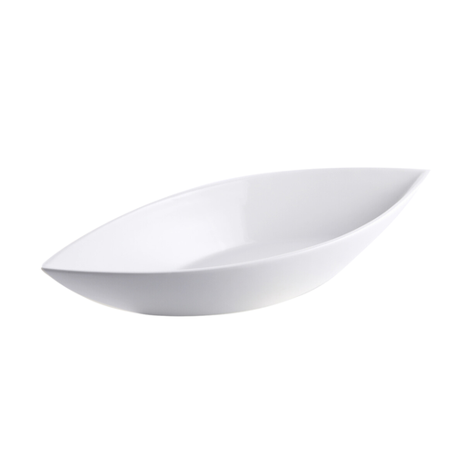 [08-365] Porceletta Ivory Porcelain Leaf Bowl 20 cm