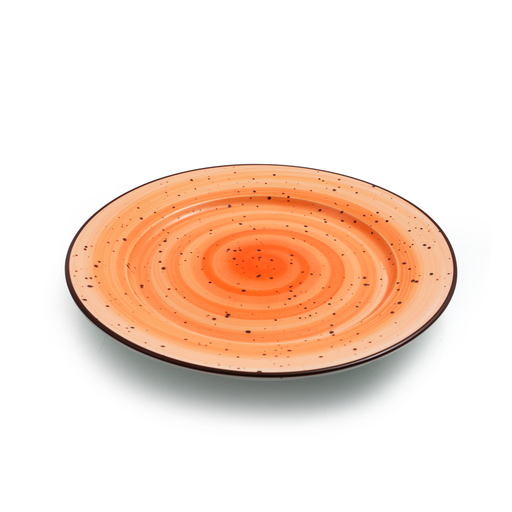 [08-040DO] Porceletta Orange Color Glazed Porcelain Flat Plate 18 cm / 7"