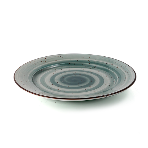 [08-041DG] Porceletta Green Color Glazed Porcelain Flat Plate 21 cm / 8"