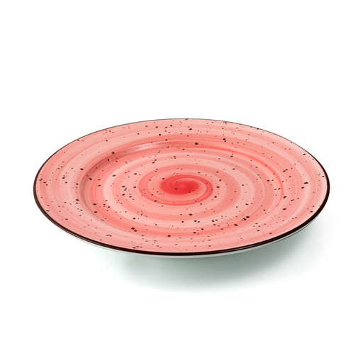 [08-041DR] Porceletta Red Color Glazed Porcelain Flat Plate 21 cm / 8"