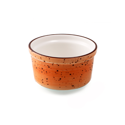 [08-070DO] Porceletta Orange Color Glazed Porcelain Lined Ramekin 6.8 cm
