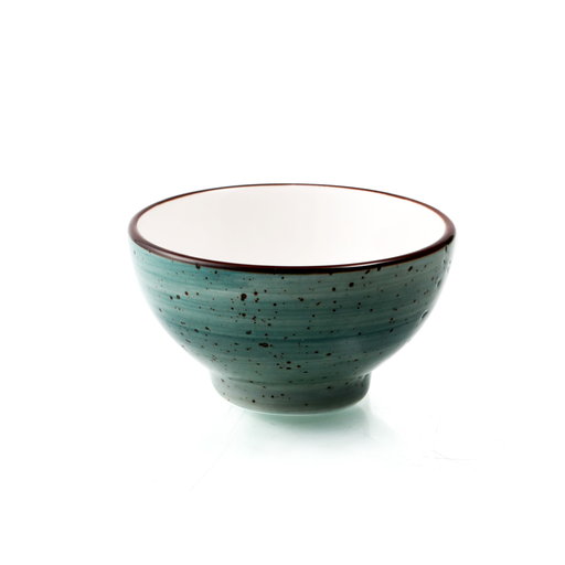 [08-080DG] Porceletta Green Color Glazed Porcelain Small Footed Bowl 8 cm