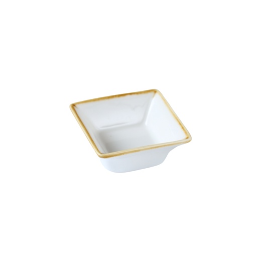 [08-081D1] Porceletta Ivory Mocha Square Bowl 7.5 cm