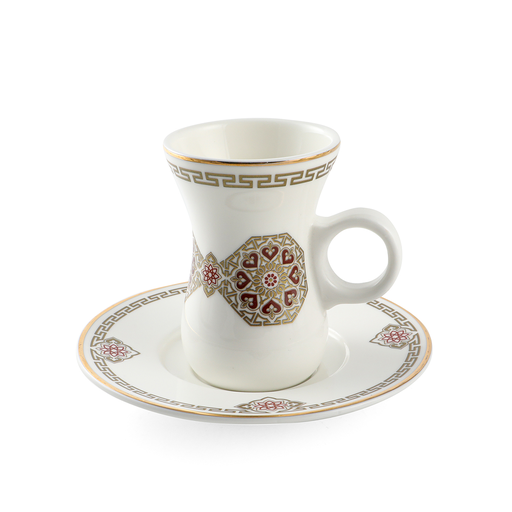 [08-1427] Porceletta Ivory Porcelain Belly Tea Cup & Saucer Set of 12