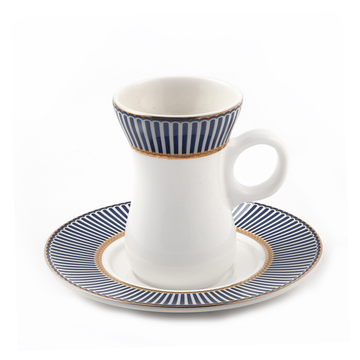 [08-1431] Porceletta Ivory Porcelain Belly Tea Cup & saucer Set