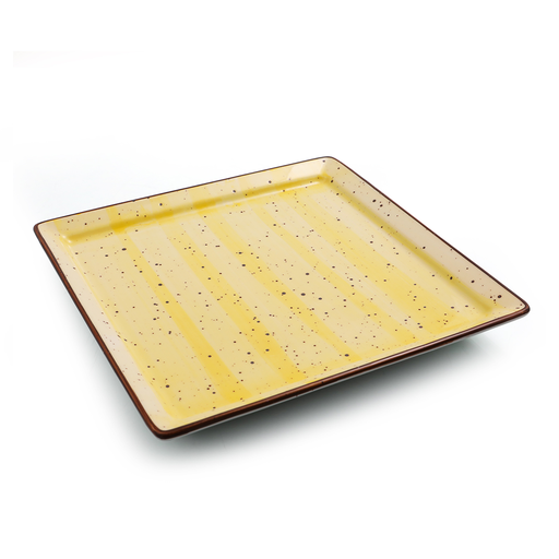 [08-1556DY] Porceletta Yellow Color Glazed Porcelain Square Plate 18 cm / 11"