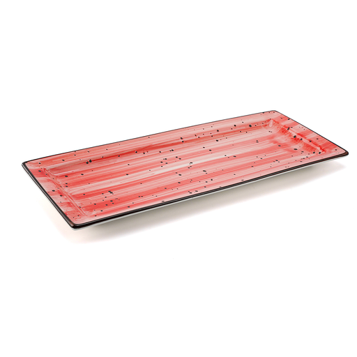 [08-1560DR] Porceletta Red Color Glazed Porcelain Rectangular Plate 29 cm / 12"